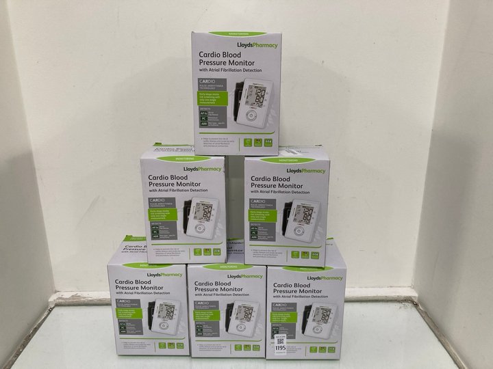 Lot 1195  
            Marchington SR12 - Parcel Delivery Only 

                
QTY OF CARDIO BLOOD PRESSURE MONITORS WITH ATRIAL FIBRILLATION DETECTION: LOCATIO...