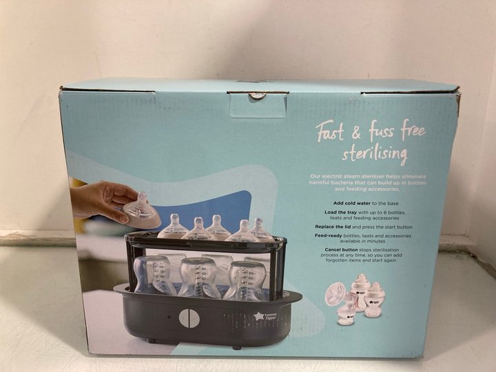 Lot 1212  
            Marchington SR12 - Parcel Delivery Only 

                
TOMMEE TIPPEE SUPER STEAM ELECTRIC STEAM STERILISER: LOCATION - E5