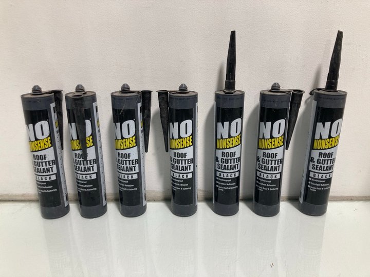 Lot 121  
            Marchington SR12 - Parcel Delivery Only 

                
7X NO NONSENSE ROOF & GUTTER SEALANT BLACK 310ML (18+ ID REQUIRED ): LOCATION - J4