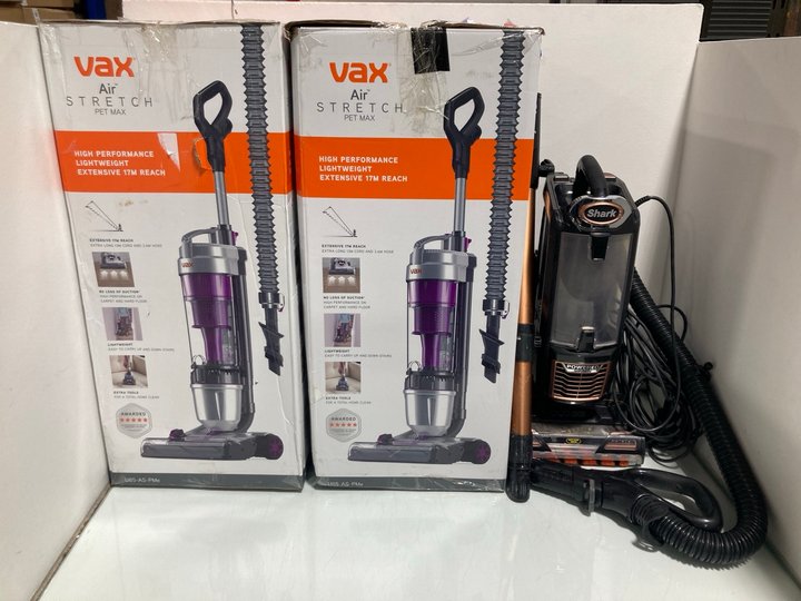 Lot 124  
            Marchington SR12 - Parcel Delivery Only 

                
2 X VAX AIR STRETCH PET MAX VACCUM CLEANER COMBINED RRP £168.00 TO INCLUDE SHARK ...