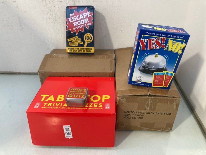 Lot 1265  
            Marchington SR12 - Parcel Delivery Only 

                
QTY OF ASSORTED GAMES TO INCLUDE THE ESCAPE ROOM MYSTERY GAME: LOCATION - E3