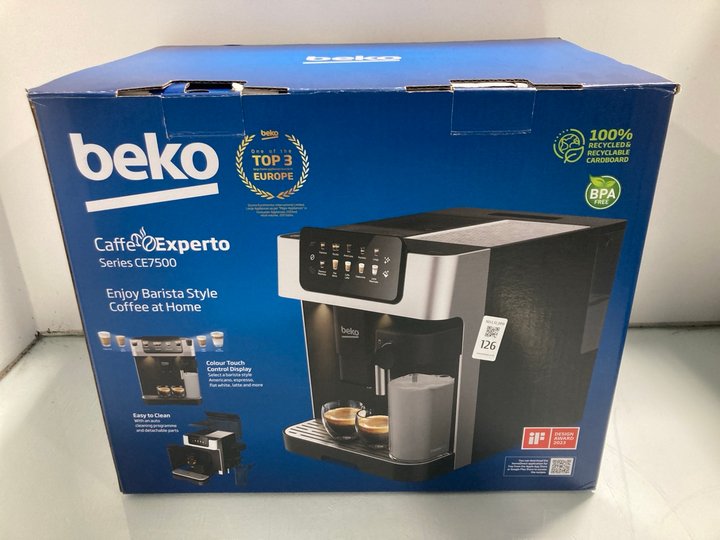 Lot 126  
            Marchington SR12 - Parcel Delivery Only 

                
BEKO CAFFE EXPERTO SERIES CE7500 COFFEE MACHINE - ORIGINAL RRP: £349.99: LOCATION...