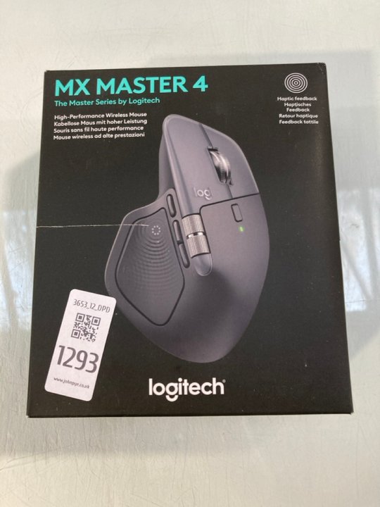 Lot 1293  
            Marchington SR12 - Parcel Delivery Only 

                
LOGITECH MX MASTER 4 HIGH PERFORMANCE WIRELESS MOUSE - ORIGINAL RRP £119.99: LOCA...
