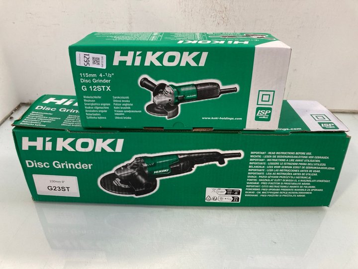 Lot 1295  
            Marchington SR12 - Parcel Delivery Only 

                
2 X HIKOKI 115MM/230MM DISC GRINDERS: LOCATION - E2