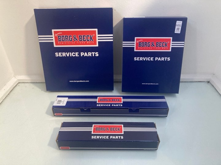 Lot 1309  
            Marchington SR12 - Parcel Delivery Only 

                
4 X ASSORTED VEHICLE COMPONENTS TO INCLUDE BORG & BECK LINK STABILISER FRONT FOR ...