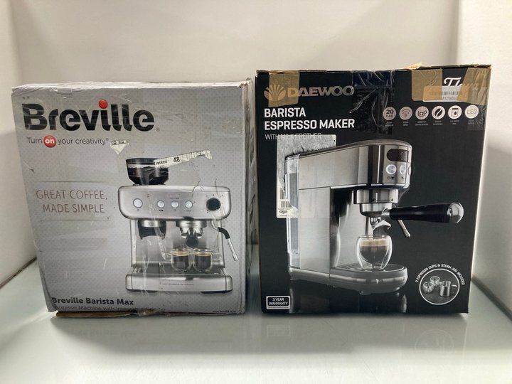 Lot 141  
            Marchington SR12 - Parcel Delivery Only 

                
BREVILLE BARISTA MAX ESPRESSO MACHINE WITH COFFEE GRINDER TO INCLUDE BARISTA ESPR...