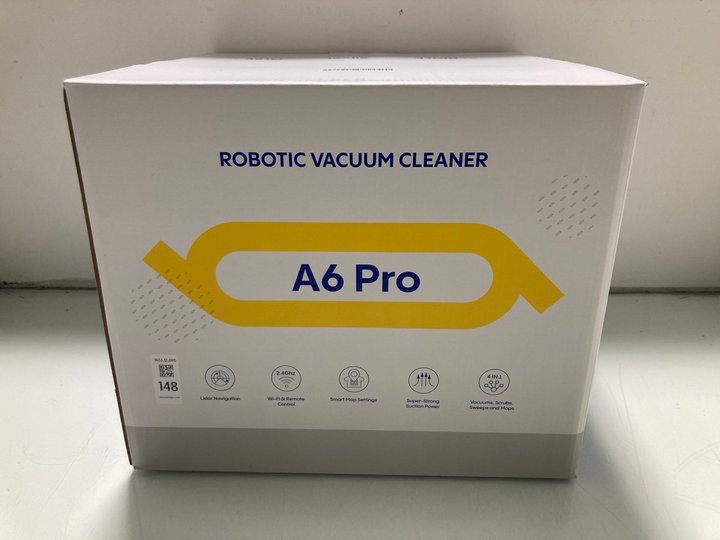 Lot 148  
            Marchington SR12 - Parcel Delivery Only 

                
A6 PRO ROBOTIC VACUUM ORIGINAL RRP £149.99: LOCATION - J7