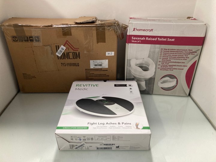 Lot 152  
            Marchington SR12 - Parcel Delivery Only 

                
QTY OF ASSORTED ITEMS TO INCLUDE REVITIVE MEDIC CIRCULATION BOOSTER: LOCATION - J7