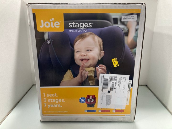 Lot 155  
            Marchington SR12 - Parcel Delivery Only 

                
JOIE STAGES GROUP 0+/1/2 CAR SEAT IN COAL BLACK: LOCATION - J7