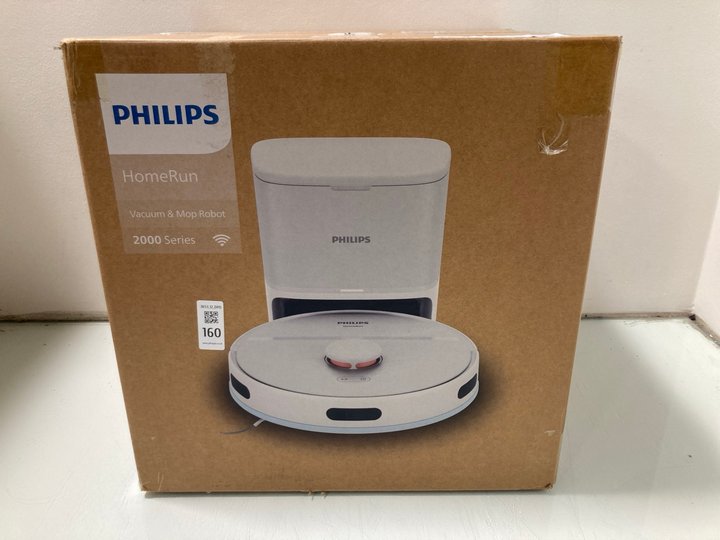 Lot 160  
            Marchington SR12 - Parcel Delivery Only 

                
PHILIPS HOMERUN VACUUM & MOP ROBOT ORIGINAL RRP£196.99: LOCATION - J8