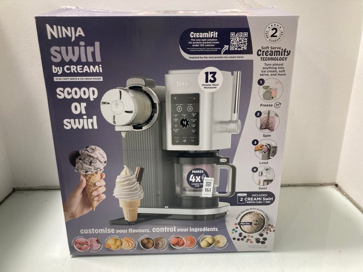 Lot 161  
            Marchington SR12 - Parcel Delivery Only 

                
NINJA CREAMI ICE CREAM AND FROZEN DRINK MAKER - ORIGINAL RRP£350.00: LOCATION - J8