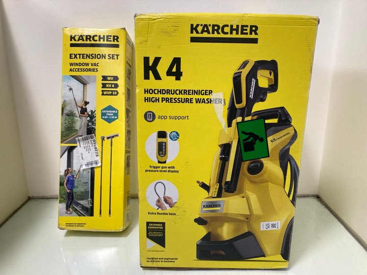 Lot 175  
            Marchington SR12 - Parcel Delivery Only 

                
KARCHER K4 POWER CONTROL FLEX HIGH PRESSURE WASHER TO INCLUDE KARCHER EXTENSION W...