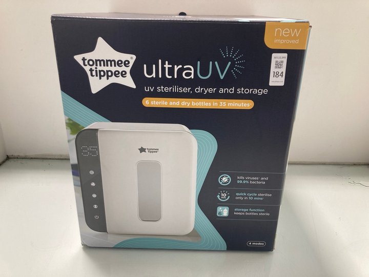 Lot 184  
            Marchington SR12 - Parcel Delivery Only 

                
TOMMEE TIPPEE ULTRA UV STERILISER IN WHITE ORIGINAL RRP £129.99: LOCATION - J10