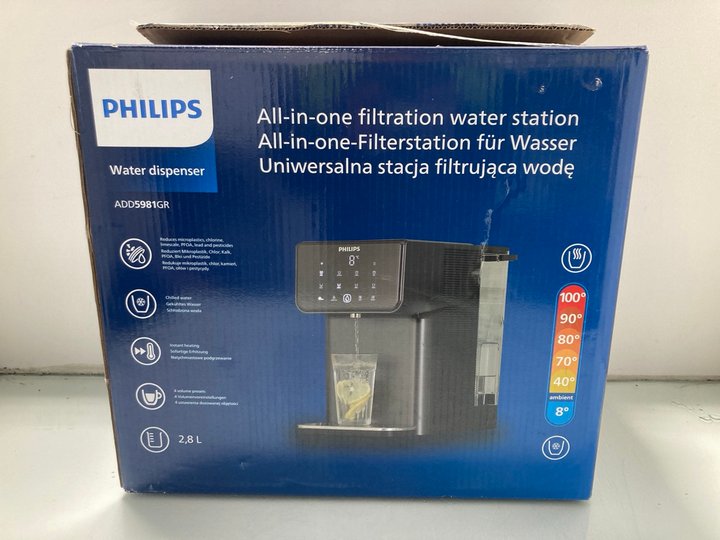Lot 185  
            Marchington SR12 - Parcel Delivery Only 

                
PHILIPS WATER DISPENSER MODEL :ADD5981GR ORIGINAL RRP £199.99: LOCATION - J10