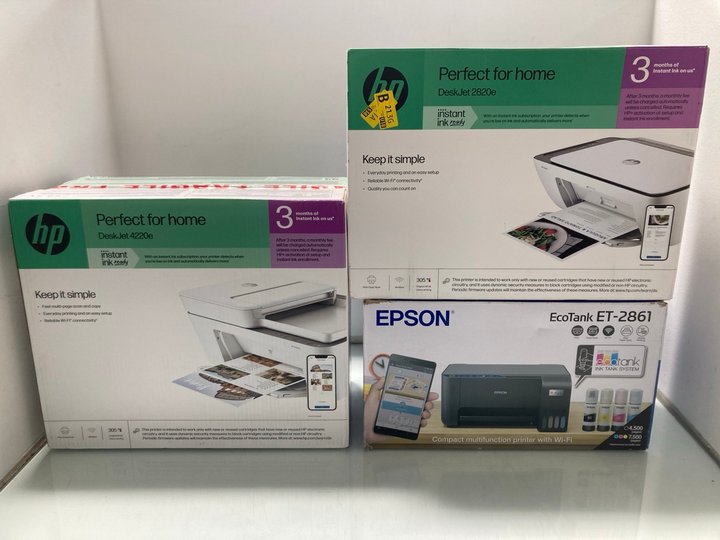 Lot 193  
            Marchington SR12 - Parcel Delivery Only 

                
HP DESKJET 4220 PRINTER TO INCLUDE HP DESKJET 282OE PRINTER TO INCLUDE EPSON ECOT...