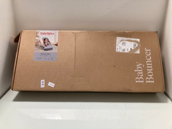 Lot 199  
            Marchington SR12 - Parcel Delivery Only 

                
BABY BJORN BOUNCER BLISS IN LIGHT GREY: LOCATION - J11