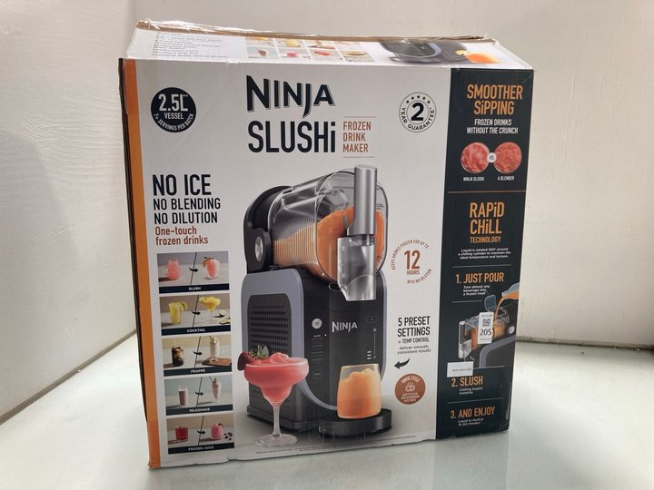 Lot 205  
            Marchington SR12 - Parcel Delivery Only 

                
NINJA SLUSHI FROZEN DRINK MAKER ORIGINAL RRP £349.99: LOCATION - J12