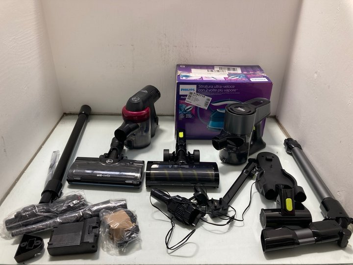 Lot 208  
            Marchington SR12 - Parcel Delivery Only 

                
QTY OF ASSORTED HOUSE CLEANING ITEMS TO INCLUDE PHILIPS PERFECTCARE COMPACT STEAM...