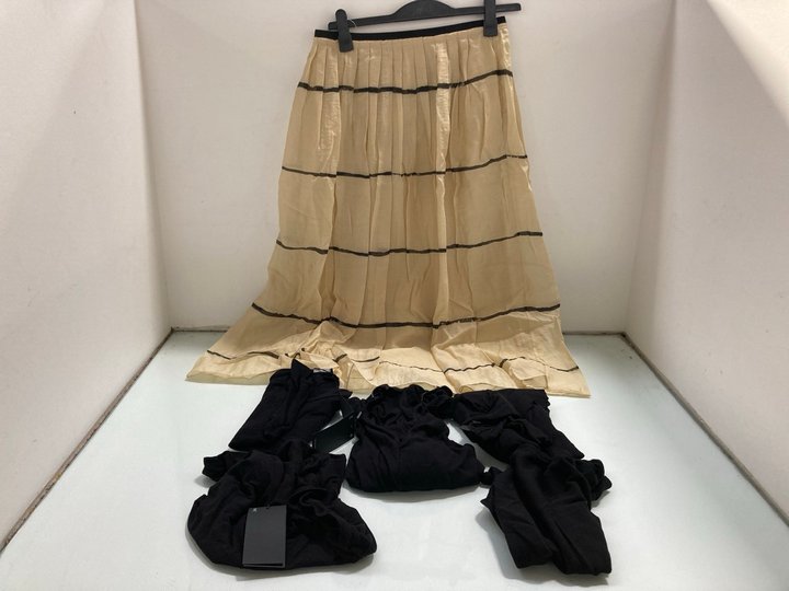 Lot 227  
            Marchington SR12 - Parcel Delivery Only 

                
QTY OF ASSORTED WOMENS CLOTHING TO INCLUDE MASSIMO DUTTI SIZE UK-SMALL BLACK OFF ...