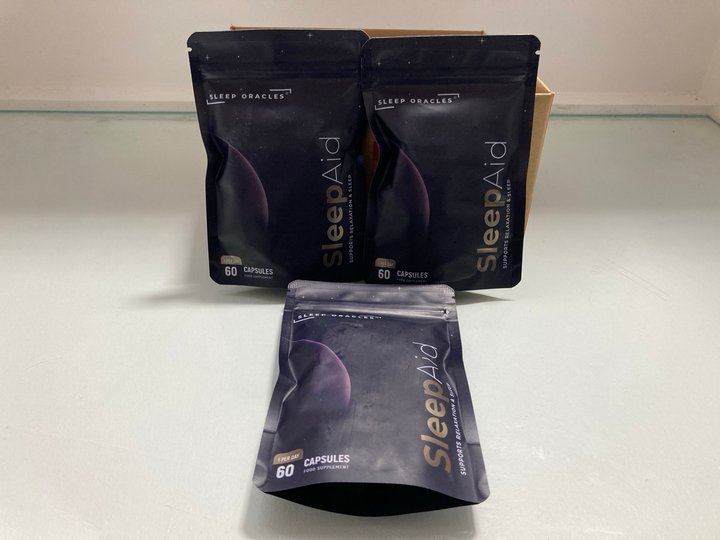 Lot 281  
            Marchington SR12 - Parcel Delivery Only 

                
QTY OF SLEEP ORACLES SLEEP AID FOOD SUPPLEMENT CAPSULES: LOCATION - J15