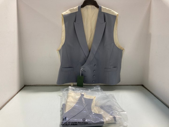 Lot 328  
            Marchington SR12 - Parcel Delivery Only 

                
2 X OLIVER BROWN LONDON DOUBLE BREASTED LINEN WAISTCOAT IN GREY - UK SIZES: 38L &...