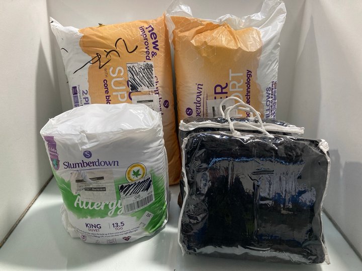 Lot 332  
            Marchington SR12 - Parcel Delivery Only 

                
QTY OF ASSORTED SOFT FURNISHINGS TO INCLUDE SLUMBERDOWN ANTI-ALLERGY KINGSIZE DUV...