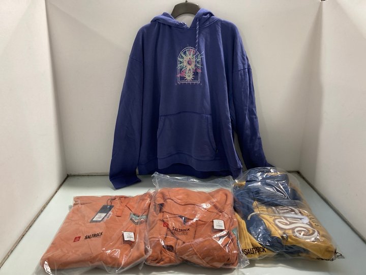 Lot 340  
            Marchington SR12 - Parcel Delivery Only 

                
QTY OF ASSORTED CLOTHING TO INCLUDE SALTROCK ECLIPSE ADULT POP HOODIES PURPLE SIZ...