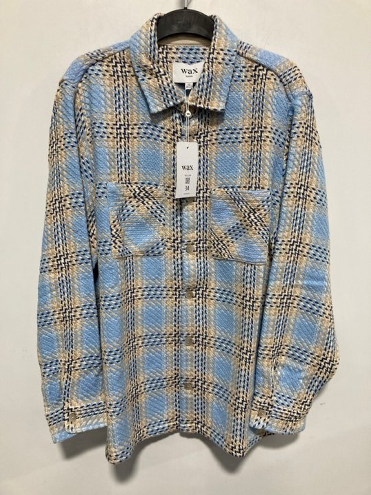 Lot 34  
            Marchington SR12 - Parcel Delivery Only 

                
WAX LONDON WHITING OVERSHIRT IN EARL CHECK PALE BLUE - SIZE: XXL - ORIGINAL RRP: ...