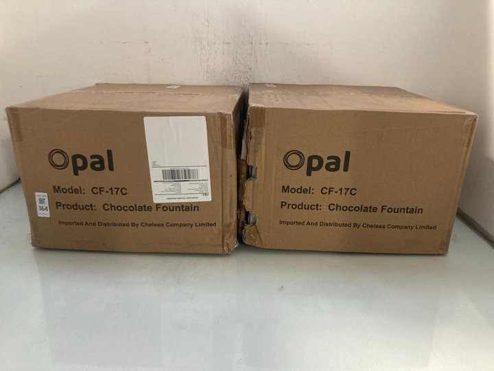 Lot 364  
            Marchington SR12 - Parcel Delivery Only 

                
2 X CHOCOLATE FOUNTAINS: LOCATION - I16