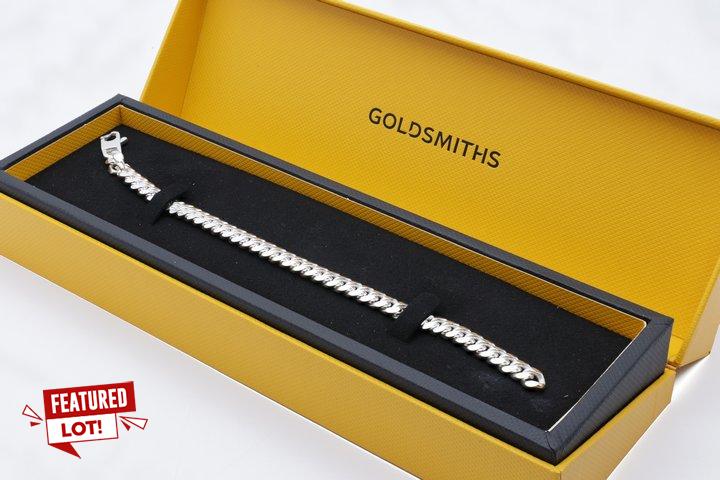 Lot 38  
            Marchington SR12 - Parcel Delivery Only 

                
GOLDSMITHS STERLING SILVER 6.75MM CUBAN BRACELET - ORIGINAL RRP: £175.00: LOCATIO...