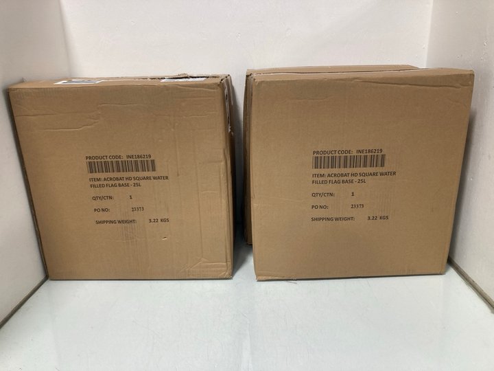 Lot 401  
            Marchington SR12 - Parcel Delivery Only 

                
QTY OF ACROBAT HD SQUARE Water FILLED FLAG BASES: LOCATION - I15