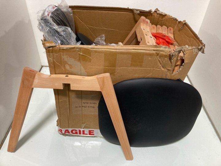 Lot 446  
            Marchington SR12 - Parcel Delivery Only 

                
SET OF 4 ROCCO DINING CHAIRS IN BLACK: LOCATION - I13