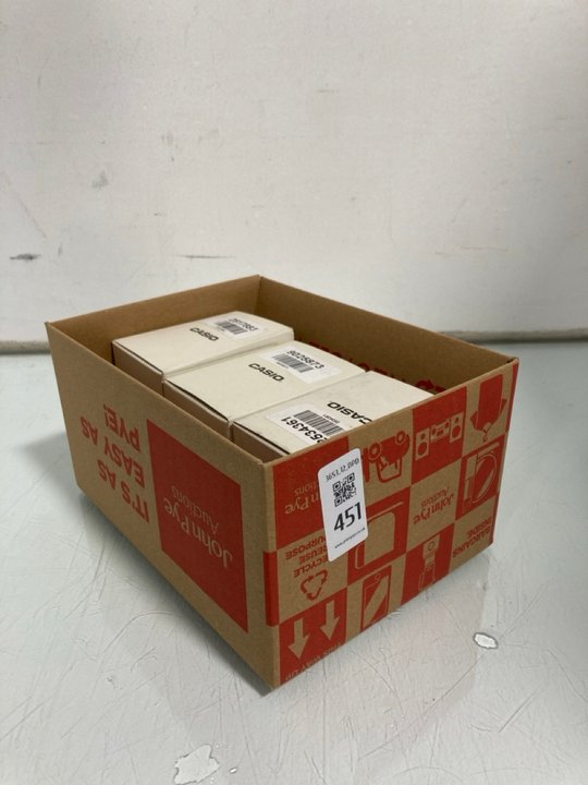 Lot 451  
            Marchington SR12 - Parcel Delivery Only 

                
3 X ASSORTED CASIO WATCHES TO INCLUDE CASIO DIGITAL WATCH IN BLACK: LOCATION - I12