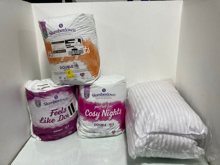 Lot 475  
            Marchington SR12 - Parcel Delivery Only 

                
QTY OF ASSORTED ITEMS TO INCLUDE SLUMBERDOWN DOUBLE DUVET 15TOG: LOCATION - I12