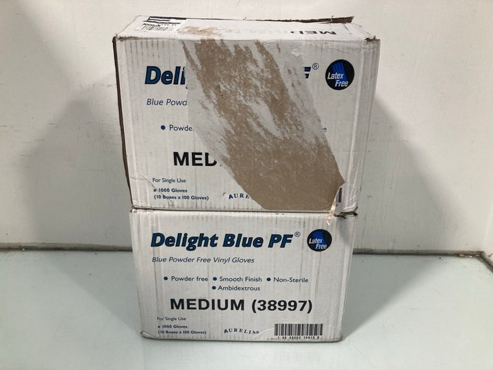 Lot 494  
            Marchington SR12 - Parcel Delivery Only 

                
QTY OF DELIGHT BLUE PF BLUE POWDER FREE VINYL GLOVES: LOCATION - I11