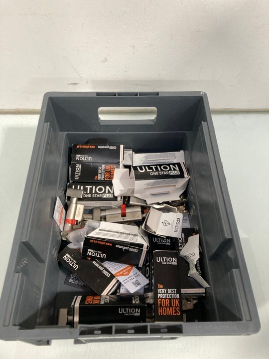 Lot 513  
            Marchington SR12 - Parcel Delivery Only 

                
QTY OF ASSORTED ITEMS TO INCLUDE ULTION ONE STAR PLUS LOCKING CYLINDER: LOCATION ...