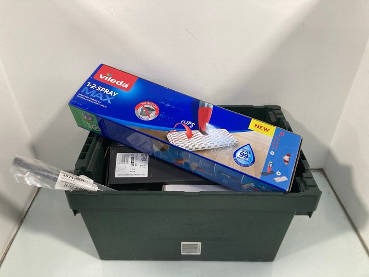 Lot 519  
            Marchington SR12 - Parcel Delivery Only 

                
QTY OF ASSORTED HOUSEHOLD ITEMS TO INCLUDE VILEDA 1-2-SPRAY MAX MOP: LOCATION - I10