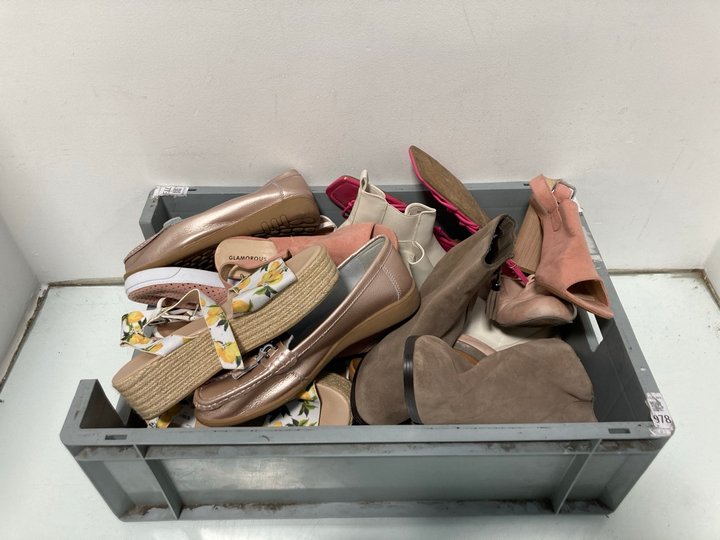 Lot 527  
            Marchington SR12 - Parcel Delivery Only 

                
QTY OF ASSORTED PAIRS OF SHOES TO INCLUDE WEDGE SANDALS IN LEMON PRINT -UK SIZE: ...