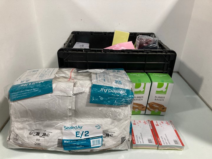 Lot 552  
            Marchington SR12 - Parcel Delivery Only 

                
QTY OF ASSORTED STATIONARY ITEMS TO INCLUDE SEALED AIR MAIL LITE 100 BUBBLE WRAP ...