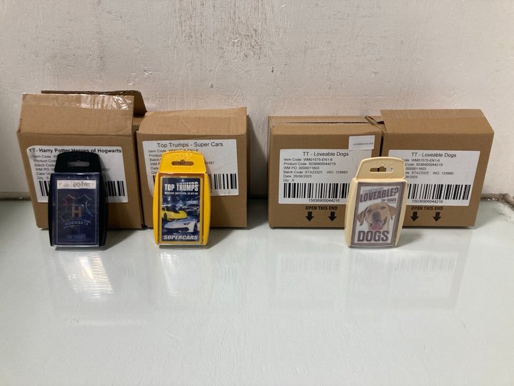 Lot 574  
            Marchington SR12 - Parcel Delivery Only 

                
QTY OF ASSORTED TOP TRUMPS TO INCLUDE TT HARRY POTTER HEROS OF HOGWARTS: LOCATION...