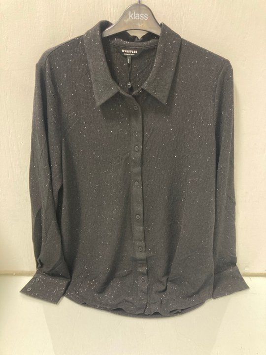 Lot 577  
            Marchington SR12 - Parcel Delivery Only 

                
WHISTLES EVA SPARKLE SHIRT IN BLACK UK SIZE 16 ORIGINAL RRP £89.00: LOCATION - I6