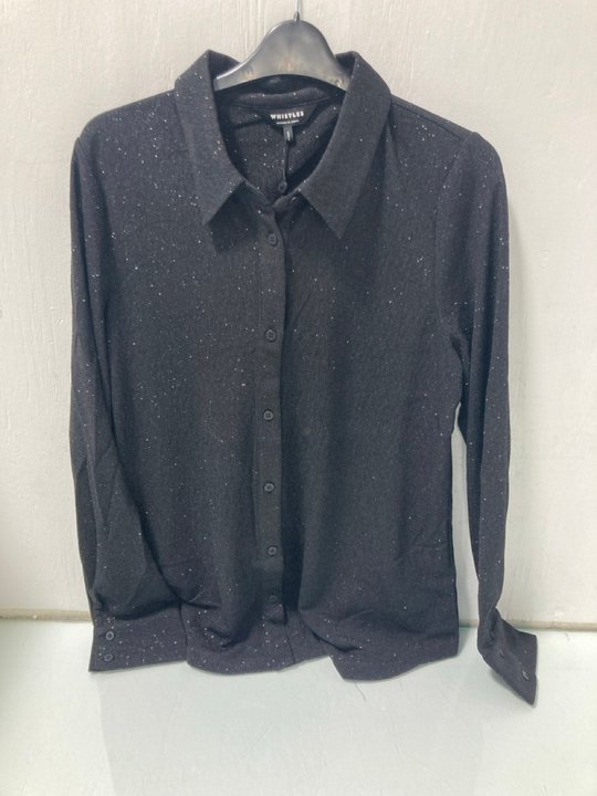 Lot 579  
            Marchington SR12 - Parcel Delivery Only 

                
WHISTLES EVA SPARKLE SHIRT IN BLACK UK SIZE 12 ORIGINAL RRP £89.00: LOCATION - I6