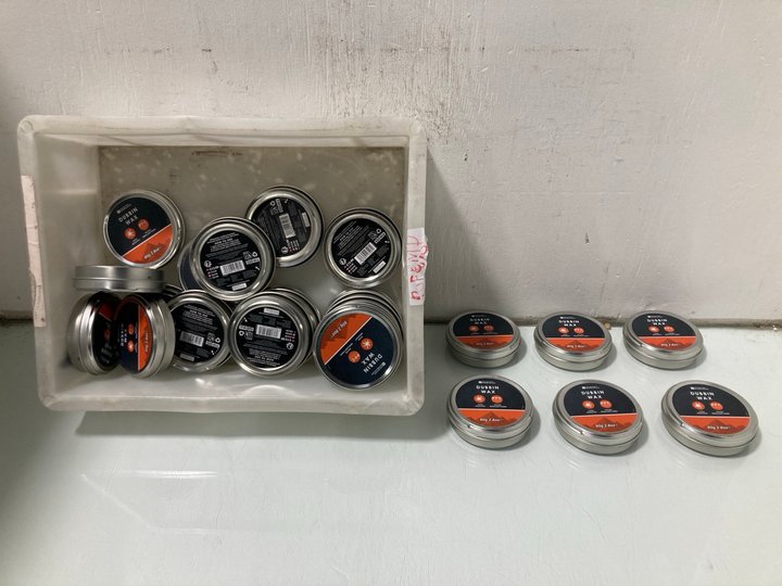 Lot 599  
            Marchington SR12 - Parcel Delivery Only 

                
22X MOUNTAIN WAREHOUSE DUBBIN WAX 80G: LOCATION - I5