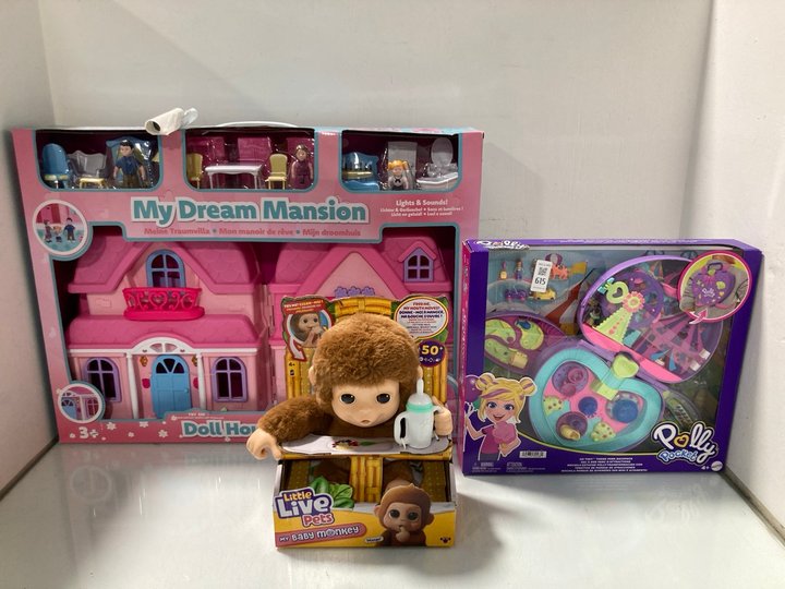 Lot 615  
            Marchington SR12 - Parcel Delivery Only 

                
QTY OF ASSORTED KIDS TOYS TO INCLUDE MY DREAM MANSION DOLL HOUSE: LOCATION - I5