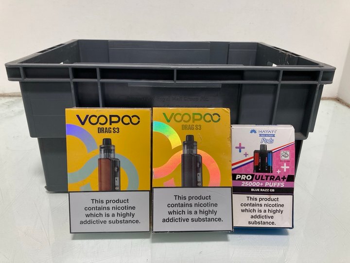 Lot 619  
            Marchington SR12 - Parcel Delivery Only 

                
QTY OF ASSORTED VAPE ITEMS TO INCLUDE HIGO BB 2+4ML POD IN FRUIT GUM 20MG (18+ ID...