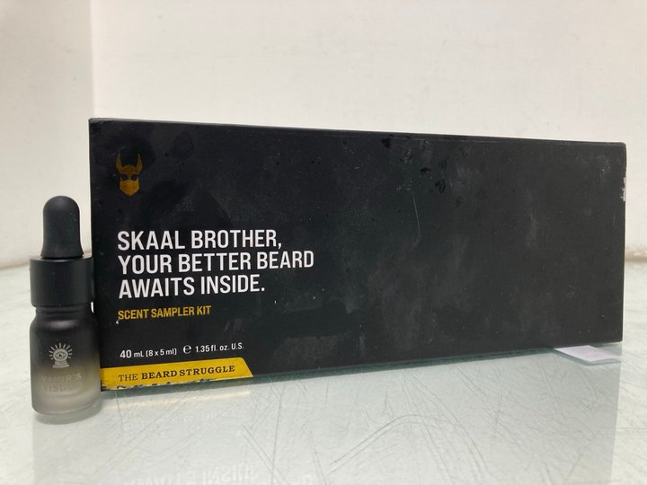 Lot 622  
            Marchington SR12 - Parcel Delivery Only 

                
SKAAL THE BEARD STRUGGLE SCENT SAMPLER KIT: LOCATION - I4