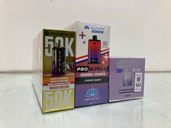 Lot 661  
            Marchington SR12 - Parcel Delivery Only 

                
QTY OF ASSORTED VAPE ITEMS TO INCLUDE LOST MARY PREFILLED POD KIT IN GRAPE (18+ I...