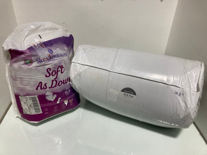 Lot 681  
            Marchington SR12 - Parcel Delivery Only 

                
SLUMBERDOWN SOFT AS DOWN 13.5 TOG KING SIZE DUVET TO INCLUDE SUPERKING 15 TOG DUV...