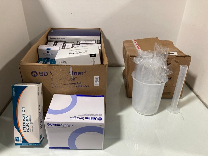 Lot 697  
            Marchington SR12 - Parcel Delivery Only 

                
QTY OF ASSORTED ITEMS TO INCLUDE MINIFY SYRINGES: LOCATION - I1