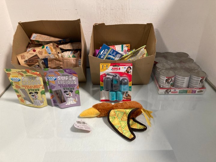 Lot 714  
            Marchington SR12 - Parcel Delivery Only 

                
QTY OF ASSORTED PET ITEMS TO INCLUDE GOOD BOY SUPER LICIOUS CHICKEN WITH APPLE CR...